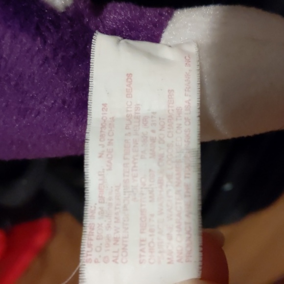 Authentic Vintage Lisa Frank Happy Purple Cat Beanie Stuffed Animal - Picture 7 of 8